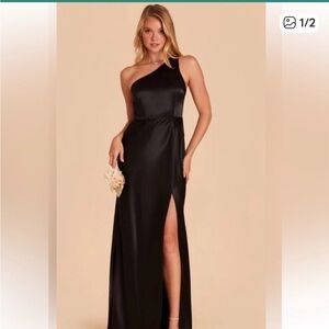 Birdy Grey Kira Satin Black One-Shoulder  Dress